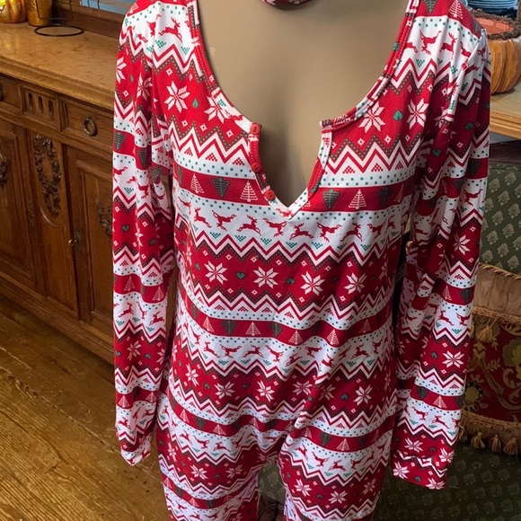 SHOSHO Christmas Onesie & Matching headband Reindeer Snowflake Tree XL NEW - Picture 1 of 5